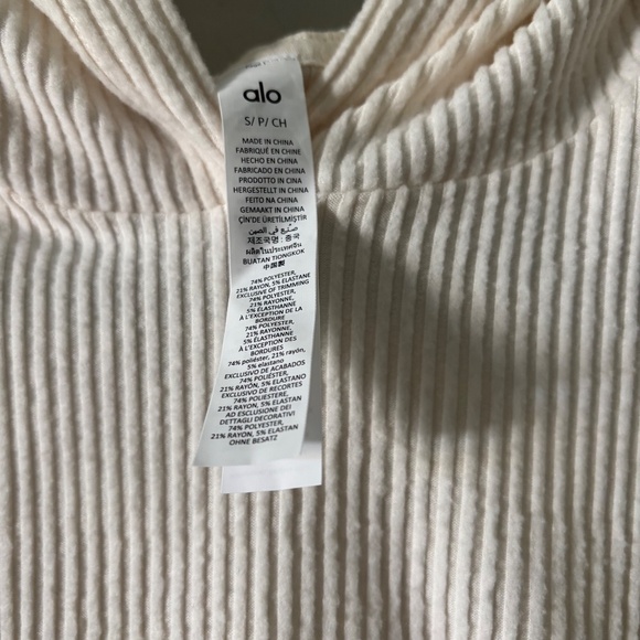 ALO Muse Jogger M and Sweater Hoodie S Creme Ivory Set New with Tags - Picture 5 of 11
